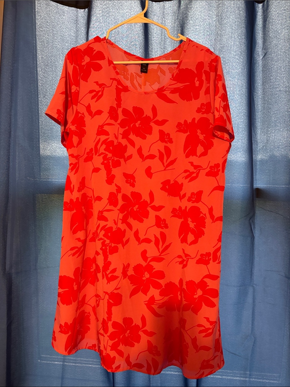 SHEIN Red Floral Shift Tunic
